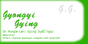 gyongyi gying business card